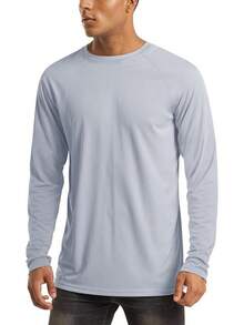 Men's Long Sleeve Shirts UPF 50+ UV Sun Protection Athletic Shirts For Hiking Running Workout Rash Guard-2025 - Grey - View 1