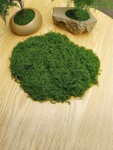 1片人造苔藓假草皮DIY人造苔藓丝状草坪绿植装饰微景观假山造景盆栽 - 綠色 - 查看 2