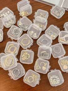 3PCS Cute Acrylic Valentine's Day Engagement Wedding Party Favors Ring Box, Earrings Earring Ring Storage Box, Jewelry Display Box, Transparent Crystal Plastic Ring Box, Earrings Jewelry Storage Display Box, Wedding Valentine's Day Favors Box, Exquisite High-End Convenience Goods