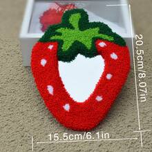 草莓图案化妆镜，绣花毛巾工艺镜，戳刺绣梳妆镜，便携式公主化妆镜，草莓毛巾刺绣相框镜，适合作为节日礼物 - 紅色 - 查看 8