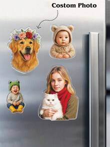 1 قطعة مغناطيس ثلاجة شخصي مخصص بصور، هدايا صور عائلية شخصية، مغناطيسات ثلاجة مع صور، مغناطيسات ثلاجة مخصصة، مغناطيسات ثلاجة بصور كلاب وقطط مميزة، مغناطيسات ثلاجة أكريليك بأشكال غير متماثلة، ديكورات منزلية دافئة وجميلة وخاصة، هدايا شخصية، هدايا عيد الزواج، هدايا خاصة، هدايا المناسبات، ديكور عيد الميلاد، لتدشين المنزل - متعدد الألوان - مشاهدة 3