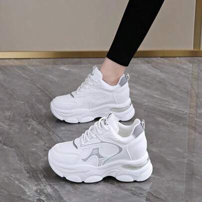 ISPORTE Zapatos de papá de suela gruesa de moda para mujer, zapatillas para correr