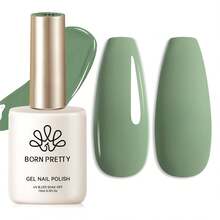 Sheer Milky White Gel Polish - Jelly Nail Polish For Natural French Manicures, HEMA-Free Translucent Builder Gel For Nail Extensions, Soak Off UV/LED Gel With Brush (15ml/0.54oz) - Oliver Green - 查看 1