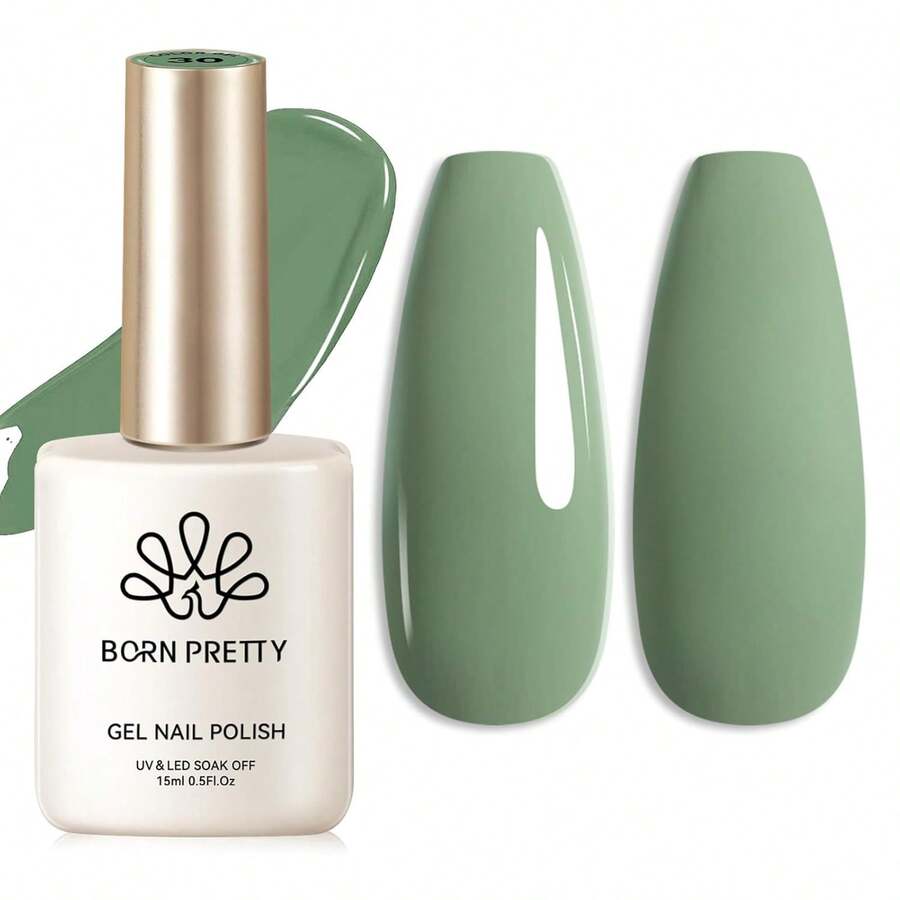 Sheer Milky White Gel Polish - Jelly Nail Polish For Natural French Manicures, HEMA-Free Translucent Builder Gel For Nail Extensions, Soak Off UV/LED Gel With Brush (15ml/0.54oz) - Oliver Green - 查看 1