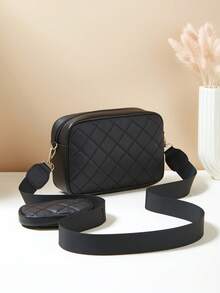 1pc Girls Mini Wave Pattern Embossed Letter Pouch, Phone Wallet Coin Purse - Black - View 4