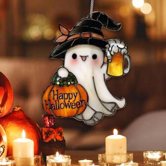 Atrapasol de Halloween de 20 cm | Decoración del árbol de Navidad - Percha de pared para atrapar el sol en 2D, decoraciones espeluznantes y lindas para ventanas de habitación, balcón y hogar, decoración navideña