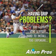 ALIEN PROS - Cinta de agarre de murciélago para béisbol de 1,1 mm precortada y cinta de murciélago de calidad profesional para envolver tu bate para una carrera en casa épica (paquete de 2) de - Negro - Ver 3
