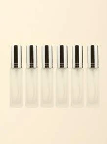 3pcs/6pcs/12pcs/18pcs 10ml Square Glass Refillable Makeup Toner Perfume Small Sample Transparent Fine Mist Spray Bottle, Black/Amber, With Funnel Atomizer, Rose Gold/Purple/Pink