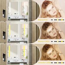 LED Bathroom Mirror 80x80x11cm – With Defogging Function, 3 Light Colors, Digital Clock & Smart Touch Buttons, Integrated Towel Rack, Modern Wall Mounted Mirror, Towel Rack Integrated In Bathroom Mirror, Smart Touch Buttons For Mirror, LED Vanity Mirror For Bathroom & Bedroom, - 1 - View 3