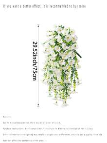 2pcs/4pcs/6pcs White Artificial Hanging Petunias White Flower, 29.52inch Plant Silk Artificial Flowers Vine Green Eucalyptus Plants Outdoor UV Protection,Flowers For Home, Hotel, Office, Wedding, Party, Garden, Porch, Farmhouse Decor, Indoor/Outdoor Use, No Container,Fake Plants For Year-Round Decoration ﻿ - Eucalyptus Morning Glory - White - View 10