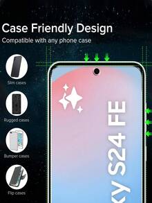2pcs Tempered Glass Screen Protector Compatible With Samsung Galaxy S24 FE 5G 6.7", [Fingerprint Unlocking Supported], Scratch-Resistant Transparent High-Definition Film Compatible With Samsung Galaxy S25 Ultra 5G, S25, S25 Plus, S24 Ultra 5G, S24, S24 Plus, S23, S23 Plus, S23 Ultra 5G, S20 FE - Clear - View 4