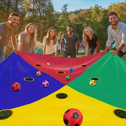 Juego de 4 colores Cornhole con set de lanzamiento - 78"X57" Juego de fiesta para exteriores/interiores con 6 pelotas aleatorias, adecuado para trabajo, ocio y fiesta (amarillo/rojo/azul/verde), diversión para fiestas en la playa, apto para actividades grupales