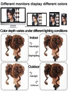 1pc/2pcs Synthetic Messy Updo Hair Bun Chignon Scrunchies Fake Hair Band Braid Elastic Hairpiece Tail For Women Synthetic Curly Ponytail - Multicolor - View 10