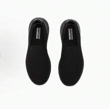 Skechers 夏季 Go Walk 6 男士一脚蹬休闲运动鞋 - 黑色 - 查看 3