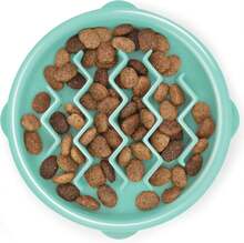 Local Delivery- Outward Hound Fun Feeder Slo Bowl, Slow Feeder Dog Bowl, Medium/Mini, Turquoise - Mint - 查看 1