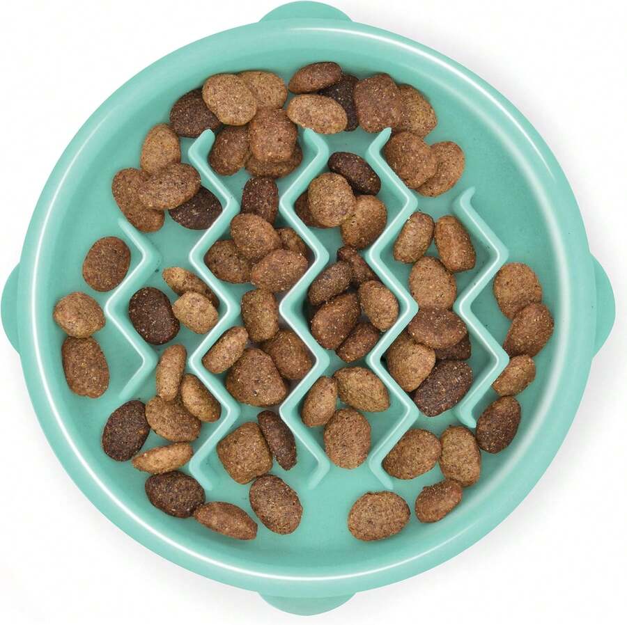 Local Delivery- Outward Hound Fun Feeder Slo Bowl, Slow Feeder Dog Bowl, Medium/Mini, Turquoise - Mint - 查看 1