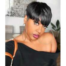 Pixie Cut Wig Human Hair Wigs For Women Short Layered Pixie Cut Wigs Full Machine Made Wigs Brazilian Virgin Human Hair Wigs For Women Glueless Wigs Nature Color