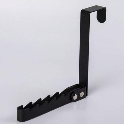 1个门后挂钩，可折叠，适用于橱柜或衣柜门，无需钻孔，安装简便，节省空间，是居家衣橱、洗衣房、浴室、宿舍、公寓的理想收纳方案。多功能挂架，可挂毛巾、衣物、配饰等。小巧便捷，方便取用，用途广泛，快速释放，轻便坚固，最大限度地利用空间，尤其适合小房间，容量大，便于携带。