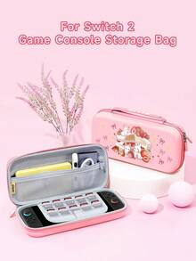 Bolsa de almacenamiento/Estuche protector 2 en 1 con diseño de conejo y fresa, compatible con Switch 2/Switch OLED/Switch NS, con soporte incorporado, almacena hasta 10 tarjetas de juego, portátil, anti-caída y anti-presión - Multicolor - Ver 22