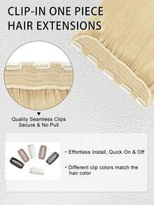 100% 巴西真人发编织 5 个夹入式接发，无缝，自然直发，非常适合长发加长，头发加长|直发质地|自然发型，编织头发 - S60 - 查看 5