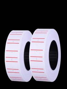10/20 Rolls High-Adhesive Multi-Purpose Marking Paper, White Red Line Design, Self-Stick Labels For Price Tagging - Supermarket, Home, Store Use | Bulk Organization, Cost-Effective Solution