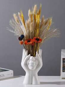 1pc Gold Resin Flower Vase, For Decoration, Flower Arrangement, Beauty Tool & Stationery Storage, Modern Simple Vase, Suitable For Home Decor, Living Room Tabletop