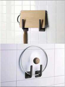 1/3/5 件挂帽、收纳整理、无需打孔、玄关墙、挂墙、多功能帽钩架、L 型多功能挂钩、耳机收纳架、太阳鞋助手、强力粘合剂、无需打孔、粘性挂架、多功能无需打孔厨房收纳架 - 彩色 - 查看 3