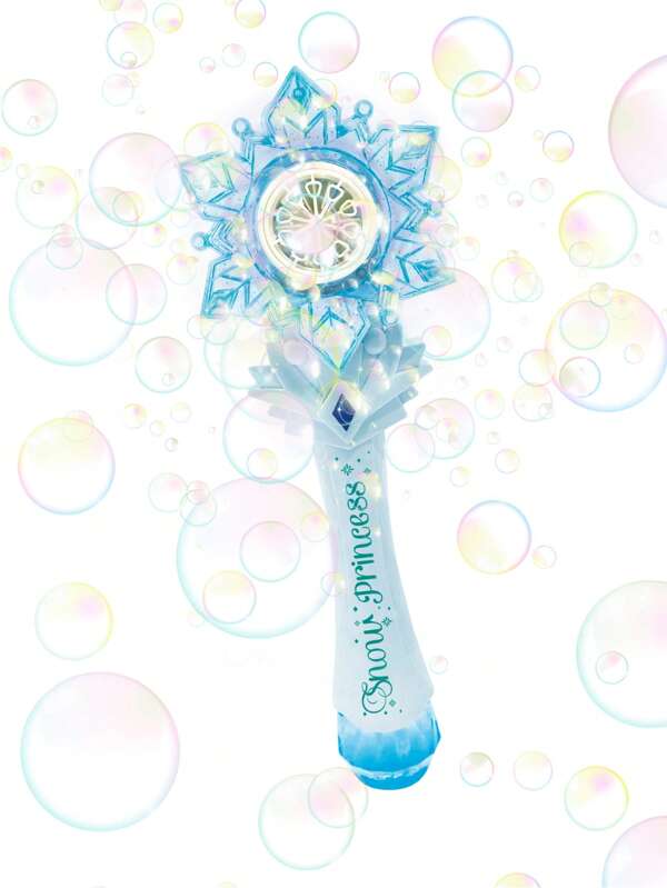 Kids Snowflake Automatic Bubble Blower, Hand-Held Bubble Machine With Small Fan, Bubble Stick Toy For Parent-Child Interaction, Suitable For 3+ Years Old, Christmas/Easter/Birthday Party Gift