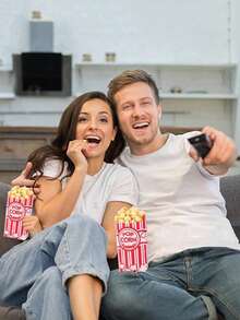 1/10/20/50个爆米花纸袋，爆米花机用爆米花袋，家庭聚会/晚餐用爆米花袋 - 家庭聚会或晚餐的必备用品 - 适用于万圣节/圣诞节爆米花和其他食物的包装袋