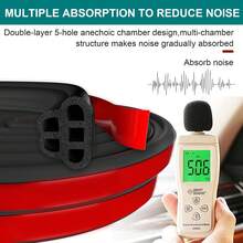 Universal Car Door Rubber Seal Strip Self Adhesive Automotive Door Soundproofing Weather Stripping Double Layer 5-Hole Auto Weatherstrip Fit Truck Pickup RVs - 16m - View 4