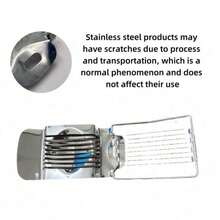 1 件不锈钢厨房工具，鸡蛋切片器，鸡蛋切割器 - 銀色 - 查看 4