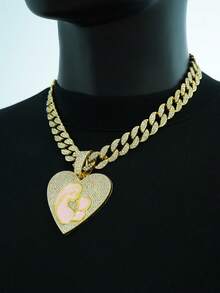 1 件全水钻粉色滴油心形吊坠,代表母爱,适合日常佩戴 - 吊墜項鍊 - 查看 19