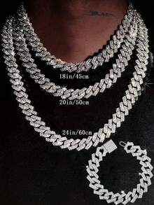 2 件女式夏季嘻哈朋克风格双链手链和项链套装，适合日常佩戴、派对和聚会 - 兩件套 - 查看 1