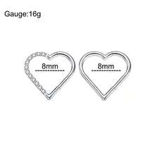 2 Pcs Daith Piercing Jewelry Hypoallergenic CZ Heart Cartilage Earring 18K Gold Plating Water Droplet Septum Ring 316L Stainless Steel Moon Helix Earring For Women