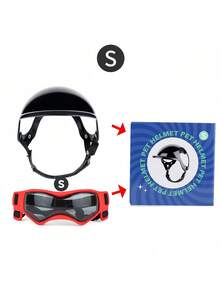 Pet Helmet And UV Protection Goggles Set - Anti-Wind Pet Hat And Pet Sunglasses Combo, Dog Cat Motorcycle Outdoor Helmet Hat Glasses Accessories - Multicolor - View 14