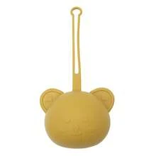 便携式硅胶奶嘴收纳盒，泰迪熊设计奶嘴容器带挂带，婴儿奶嘴架 - 彩色 - 查看 14