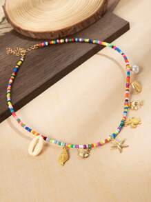 1 pieza Elegante collar de estilo bohemio para mujer, para usar en la playa o en el día a día, un regalo para novia, esposa, madre, familia y amigos