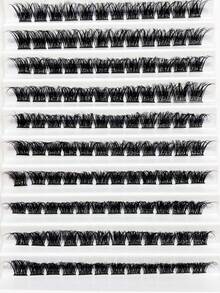 10 Rows 120 Clusters Eyelashes, Full Curled Eyelashes, Single Length DIY False Eyelashes Natural Appearance Lash Clusters, Eyelash Clusters, Individual Eyelashes, Lashes, Fake Lashes