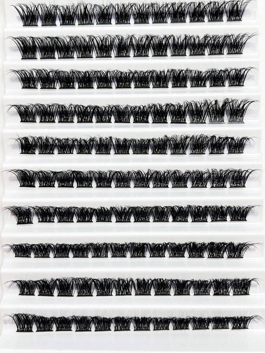 10 Rows 120 Clusters Eyelashes, Full Curled Eyelashes, Single Length DIY False Eyelashes Natural Appearance Lash Clusters, Eyelash Clusters, Individual Eyelashes, Lashes, Fake Lashes