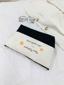 带有“Merci Maitresse”设计的拉链化妆包，轻巧且多功能的化妆品收纳包，非常适合作为教师节的表彰礼物。适用于婚礼、新娘派对和旅行，教师礼物，学校假期返校用品旅行包，女士旅行包 - 彩色 - 查看 2