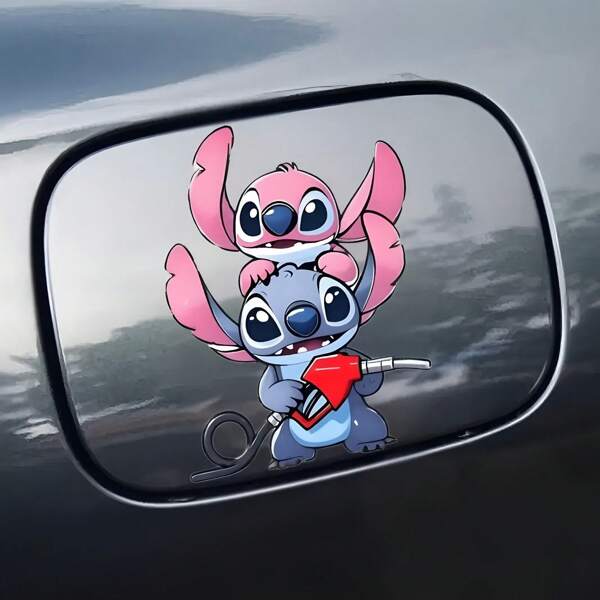 Disney 1 pezzo Cartoni Animati Disney, Cuscinetto ad olio a forma di angelo Stitch, Adesivi per decorazione auto, Anime di cartoni animati, Decalcomanie, Accessori auto