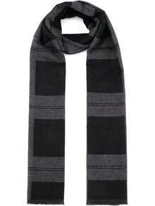 Bufanda larga suave de invierno para hombres de American , bufanda de cuadros con borlas para hombres, bufandas clásicas suaves - Rojo - Ver 13