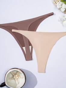 8件套女士舒适薄款丁字裤，性感无缝低腰三角裤比基尼套装 - 彩色 - 查看 11