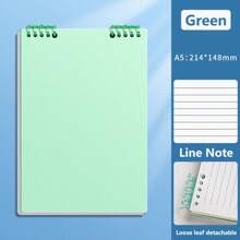 A5/B5/A4 Flip Up Loose-Leaf Notebook,60 Sheets,Detachable Horizontal Line Inner Page Notepad,Waterproof PP Cover,60 Pages,Office And School Supplies - Multicolor - View 25