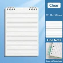 A5/B5/A4 Flip Up Loose-Leaf Notebook,60 Sheets,Detachable Horizontal Line Inner Page Notepad,Waterproof PP Cover,60 Pages,Office And School Supplies - Multicolor - View 20
