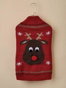 PETSIN 圣诞节宠物服装红鼻子驯鹿毛衣适合小型犬、中型犬、大型犬、贵宾犬、泰迪犬