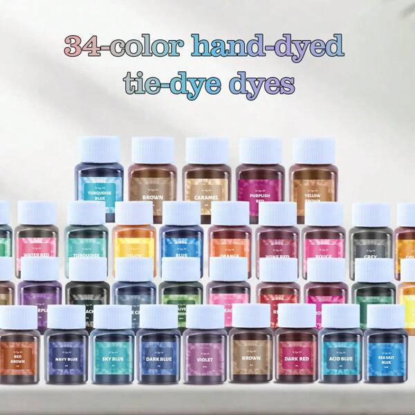 Set de 6 piezas, 30m 18-colores Kit en polvo de teñido anudado, adecuado para teñir telas, textiles y ropa, pigmento multiusos para renovación de prendas y manualidades DIY