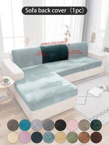 1 pieza Funda de cojín de sofá de peluche de zorro plateado gris oscuro, minimalista clásica, funda protectora decorativa a prueba de polvo de unicolor y elástica, adecuada para hotel, dormitorio, decoración de sala de estar, decoración de habitación, negro, gris claro, caqui, decoración de otoño, decoración de habitación, vuelta al colegio, útiles escolares