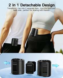Portable 2-In-1 Dual-Fan Hip And Neck Fan (20,000 RPM) - 5-Speed Turbo Airflow, 10,000 MAh Battery (24-Hour Runtime), USB-C Charging - Outdoor Air Conditioner For Hiking, Camping, And Sports - Convertible Hip Clip And Neckband