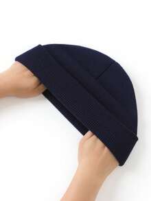 Herbst/Winter einfarbige gestrickte Beanie Mütze, warme Große Größen einfarbige weiche Skimütze, vielseitig & Herbstoutfit - 086 - Übersicht 4